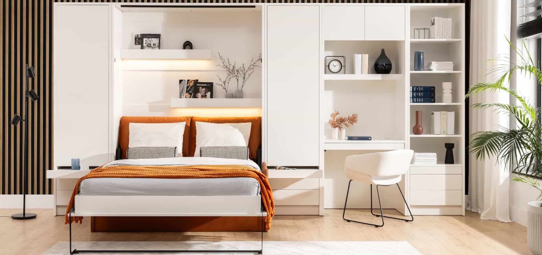 Półkotapczan Genius-z-sofa-bialy-mat